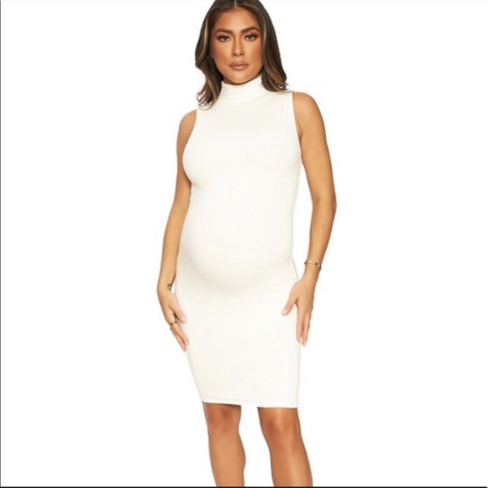 NWT Naked Wardrobe Baby Mama White Bodycon Dress